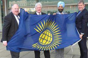 Virdee took part in a Commonwealth flag-flying day with Eric Pickles and Brandon Lewis